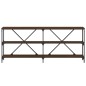 vidaXL Mesa consola hierro madera ingeniería roble marrón 180x30x75 cm vidaXL Mesa consola hierro madera ingeniería roble marrón 180x30x75 cm