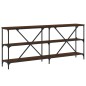 vidaXL Mesa consola hierro madera ingeniería roble marrón 180x30x75 cm vidaXL Mesa consola hierro madera ingeniería roble marrón 180x30x75 cm