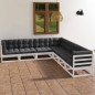 vidaXL Juego de muebles de jardín 7 pzas y cojines madera pino maciza vidaXL Juego de muebles de jardín 7 pzas y cojines madera pino maciza