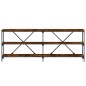 vidaXL Mesa consola hierro madera ingeniería roble ahumado 200x30x75cm vidaXL Mesa consola hierro madera ingeniería roble ahumado 200x30x75cm