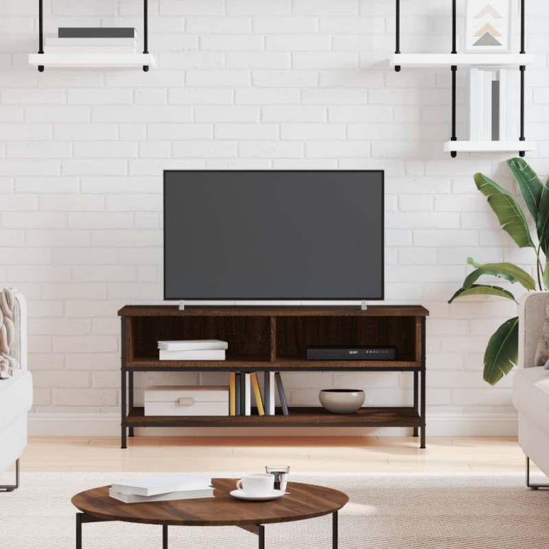 vidaXL Mueble de TV madera contrachapada roble marrón 100x35x45 cm vidaXL Mueble de TV madera contrachapada roble marrón 100x35x45 cm