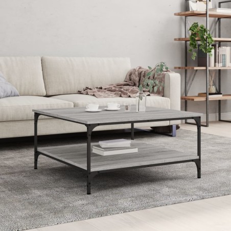 vidaXL Mesa de centro madera de ingeniería gris Sonoma 80x80x40 cm