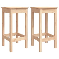 vidaXL Taburetes de cocina 2 unidades madera maciza de pino 40x40x78cm
