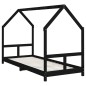 vidaXL Estructura de cama para niños madera de pino negro 80x200 cm vidaXL Estructura de cama para niños madera de pino negro 80x200 cm