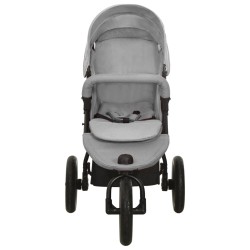 vidaXL Carrito de bebés de acero gris claro