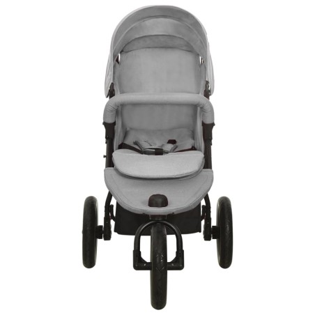 vidaXL Carrito de bebés de acero gris claro