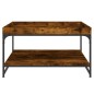 vidaXL Mesa de centro madera ingeniería y hierro roble humo 80x80x45cm vidaXL Mesa de centro madera ingeniería y hierro roble humo 80x80x45cm