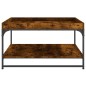 vidaXL Mesa de centro madera ingeniería y hierro roble humo 80x80x45cm vidaXL Mesa de centro madera ingeniería y hierro roble humo 80x80x45cm