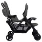 vidaXL Carrito para gemelos tandem de acero gris oscuro vidaXL Carrito para gemelos tandem de acero gris oscuro