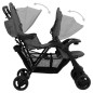vidaXL Carrito para gemelos tandem de acero gris oscuro vidaXL Carrito para gemelos tandem de acero gris oscuro