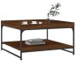 vidaXL Mesa centro madera ingeniería y hierro roble marrón 80x80x45 cm vidaXL Mesa centro madera ingeniería y hierro roble marrón 80x80x45 cm