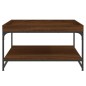 vidaXL Mesa centro madera ingeniería y hierro roble marrón 80x80x45 cm vidaXL Mesa centro madera ingeniería y hierro roble marrón 80x80x45 cm