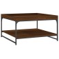 vidaXL Mesa centro madera ingeniería y hierro roble marrón 80x80x45 cm vidaXL Mesa centro madera ingeniería y hierro roble marrón 80x80x45 cm