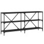 vidaXL Mesa consola hierro y madera de ingeniería negro 160x30x75 cm vidaXL Mesa consola hierro y madera de ingeniería negro 160x30x75 cm