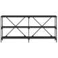 vidaXL Mesa consola hierro y madera de ingeniería negro 160x30x75 cm vidaXL Mesa consola hierro y madera de ingeniería negro 160x30x75 cm