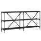 vidaXL Mesa consola hierro y madera de ingeniería negro 160x30x75 cm vidaXL Mesa consola hierro y madera de ingeniería negro 160x30x75 cm