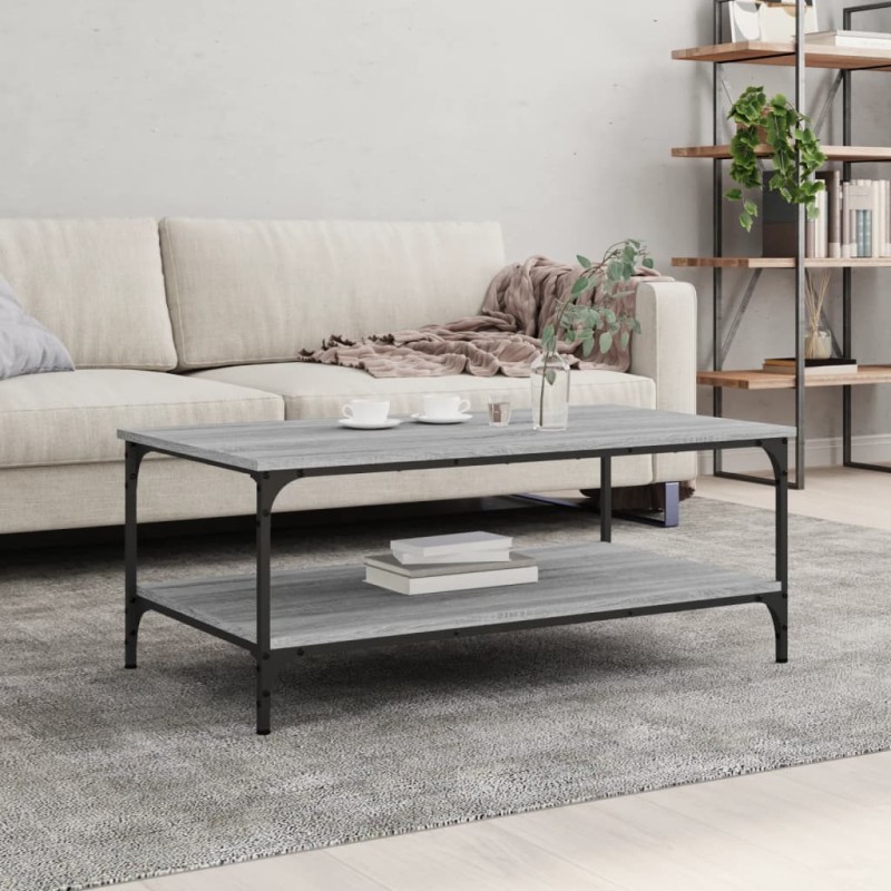 vidaXL Mesa de centro madera de ingeniería gris Sonoma 100x55x40 cm