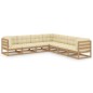 vidaXL Juego de muebles de jardín 7 pzas y cojines madera pino maciza vidaXL Juego de muebles de jardín 7 pzas y cojines madera pino maciza