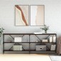 vidaXL Mesa consola hierro madera ingeniería roble marrón 200x30x75 cm vidaXL Mesa consola hierro madera ingeniería roble marrón 200x30x75 cm