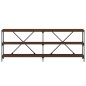 vidaXL Mesa consola hierro madera ingeniería roble marrón 200x30x75 cm vidaXL Mesa consola hierro madera ingeniería roble marrón 200x30x75 cm