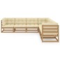 vidaXL Juego de muebles de jardín 7 pzas y cojines madera pino maciza vidaXL Juego de muebles de jardín 7 pzas y cojines madera pino maciza