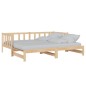 vidaXL Sofá cama extraíble madera maciza de pino 2x(90x200) cm