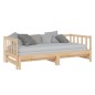 vidaXL Sofá cama extraíble madera maciza de pino 2x(90x200) cm
