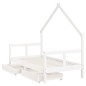 vidaXL Estructura cama infantil y cajones madera pino blanco 80x160 cm