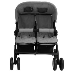vidaXL Carrito para gemelos de acero gris claro