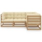 vidaXL Muebles de jardín 4 piezas con cojines de madera de pino maciza vidaXL Muebles de jardín 4 piezas con cojines de madera de pino maciza