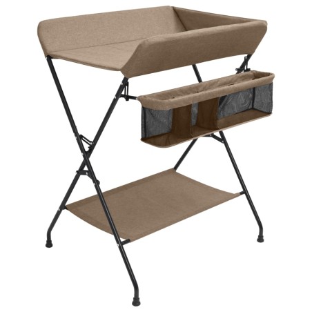vidaXL Mesa cambiadora hierro gris taupe