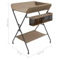 vidaXL Mesa cambiadora hierro gris taupe vidaXL Mesa cambiadora hierro gris taupe