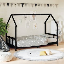 vidaXL Estructura de cama para niños madera de pino negro 90x190 cm