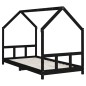 vidaXL Estructura de cama para niños madera de pino negro 90x190 cm