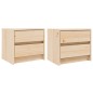 vidaXL Mesitas de noche 2 uds madera maciza de pino 40x31x35,5 cm