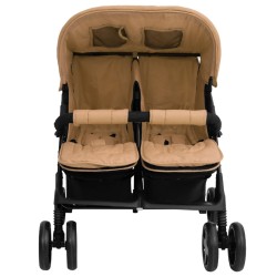 vidaXL Carrito para gemelos de acero gris taupé