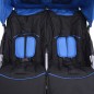 vidaXL Cochecito gemelar de acero azul y negro vidaXL Cochecito gemelar de acero azul y negro