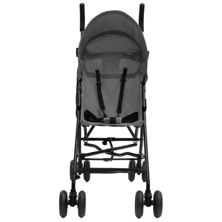 vidaXL Silla de paseo de bebé acero gris claro y negro