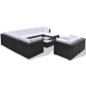 vidaXL Set muebles de jardín 10 piezas y cojines ratán sintético negro