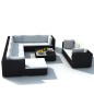 vidaXL Set muebles de jardín 10 piezas y cojines ratán sintético negro