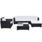 vidaXL Set muebles de jardín 6 piezas y cojines ratán sintético negro