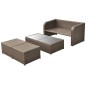 vidaXL Set muebles de jardín 4 piezas y cojines ratán sintético marrón vidaXL Set muebles de jardín 4 piezas y cojines ratán sintético marrón