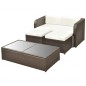 vidaXL Set muebles de jardín 4 piezas y cojines ratán sintético marrón vidaXL Set muebles de jardín 4 piezas y cojines ratán sintético marrón
