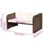 vidaXL Set muebles de jardín 4 piezas y cojines ratán sintético marrón vidaXL Set muebles de jardín 4 piezas y cojines ratán sintético marrón
