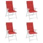 vidaXL Cojín silla de jardín respaldo alto 4 uds tela rojo 120x50x3 cm vidaXL Cojín silla de jardín respaldo alto 4 uds tela rojo 120x50x3 cm