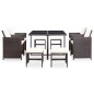 vidaXL Set comedor de jardín 9 piezas y cojines ratán sintético marrón
