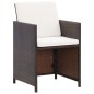 vidaXL Set comedor de jardín 9 piezas y cojines ratán sintético marrón