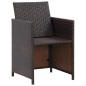 vidaXL Set comedor de jardín 9 piezas y cojines ratán sintético marrón