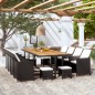 vidaXL Set comedor de jardín 13 pzas ratán sintético y madera negro vidaXL Set comedor de jardín 13 pzas ratán sintético y madera negro