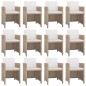 vidaXL Set comedor de jardín 13 piezas y cojines ratán sintético beige vidaXL Set comedor de jardín 13 piezas y cojines ratán sintético beige
